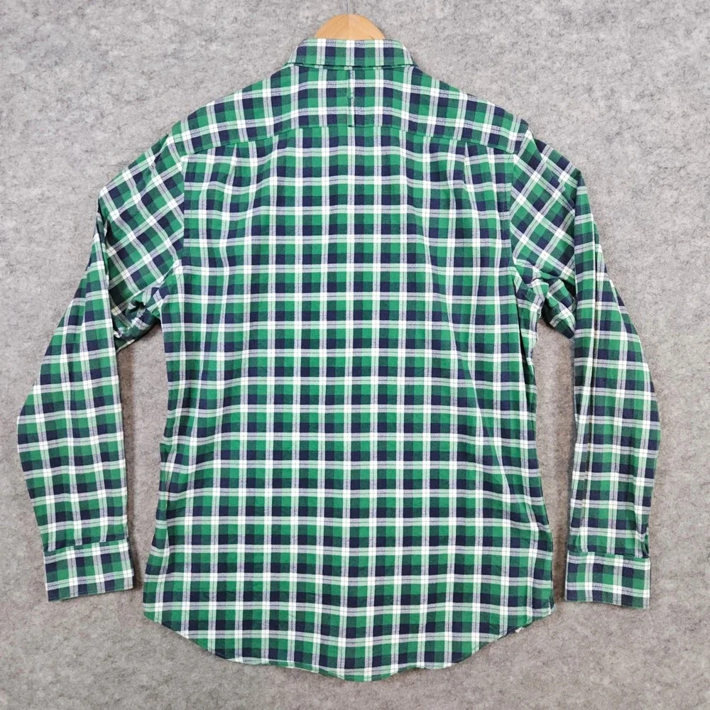 Banana Republic Men's Green Blue White Plaid Size M Button Up Shirt 100% Cotton‎